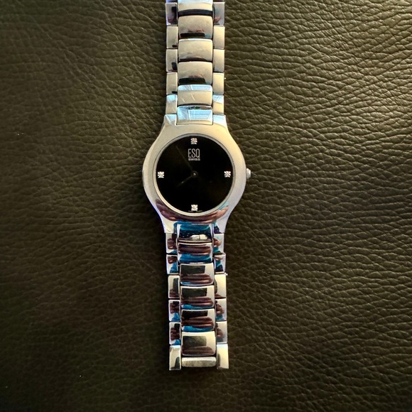 ESQ MOVADO MEN'S BLACK DIAL & DIAMOND WATCH - Picture 4 of 6